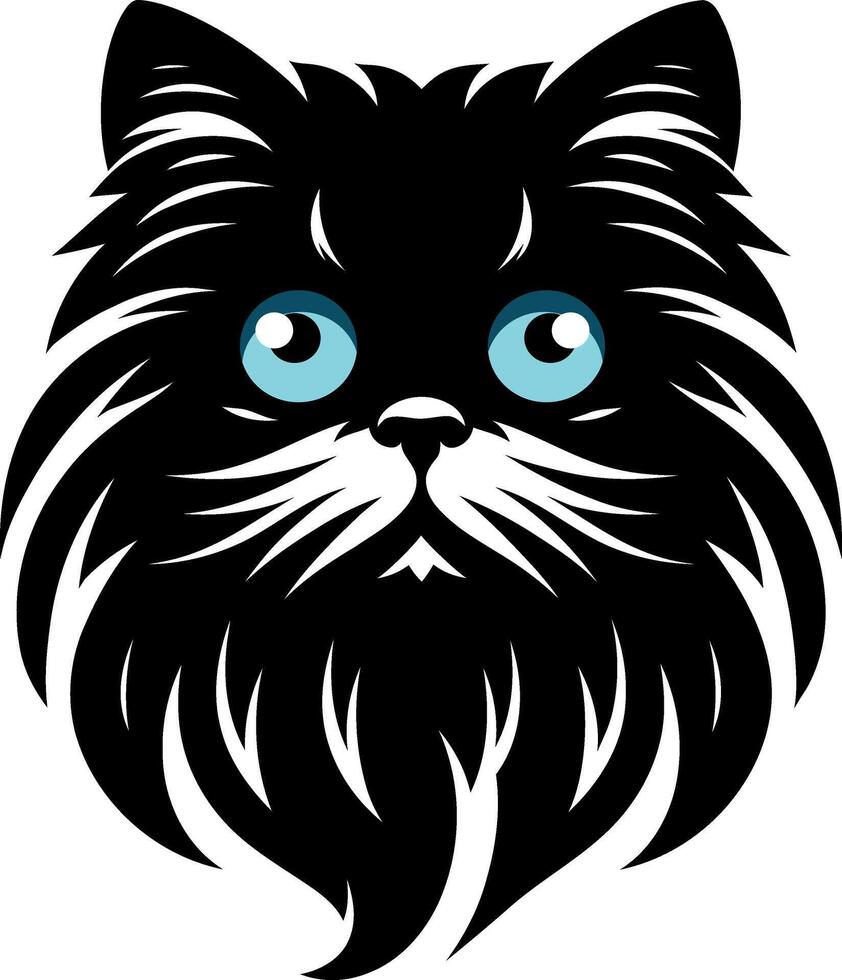 The elegance and simplicity of the Persian cat silhouettes and icons, highlight their graceful design and unique aesthetic. vector