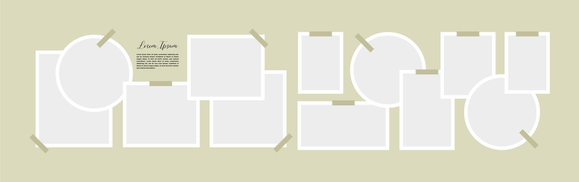 Images collage template with photo frames vector