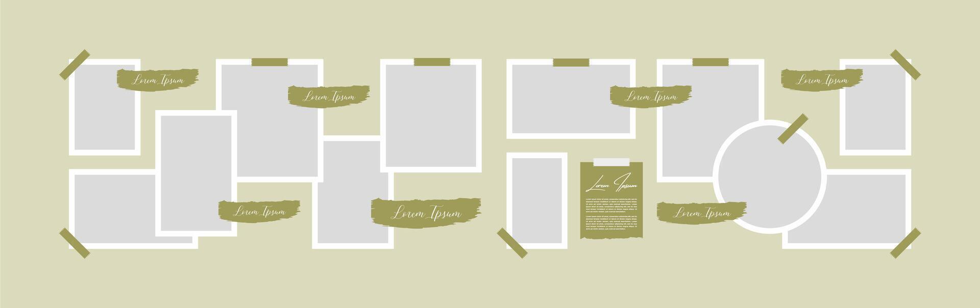 Artistic photo frame collage template design vector