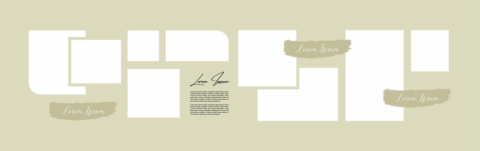 Photo collage theme modern concept with text vector