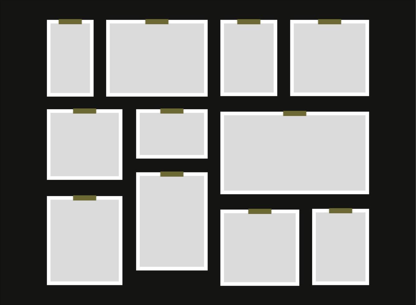 Moodboard Pictures or photos frame collage vector