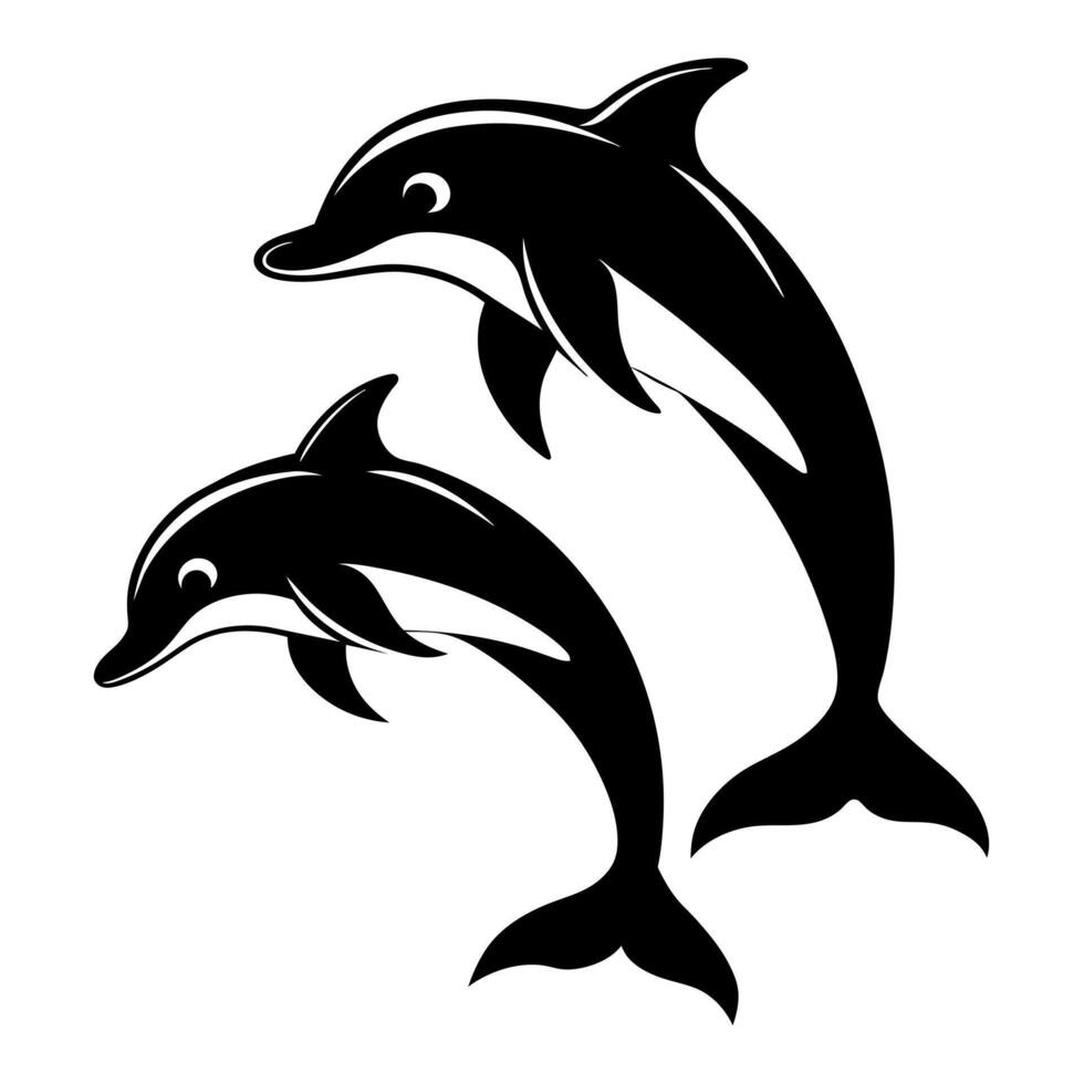 Graceful Dolphin Leap Illustration on White Background Minimalist Marine Art vector