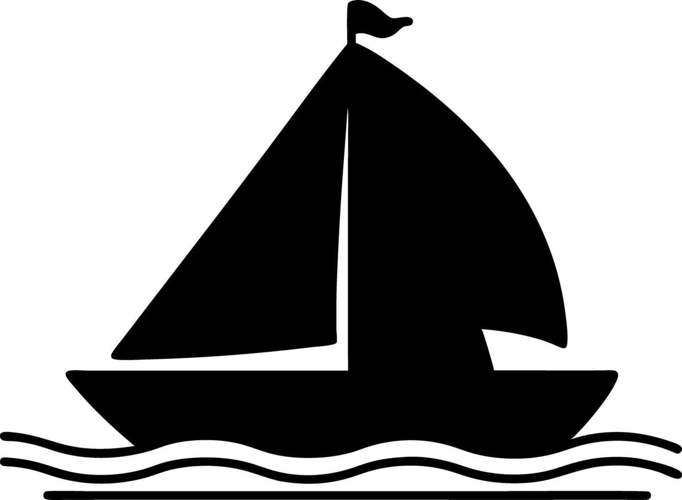 Sailboat Line Drawing Minimalist Sailing Boat on Water Illustration vector