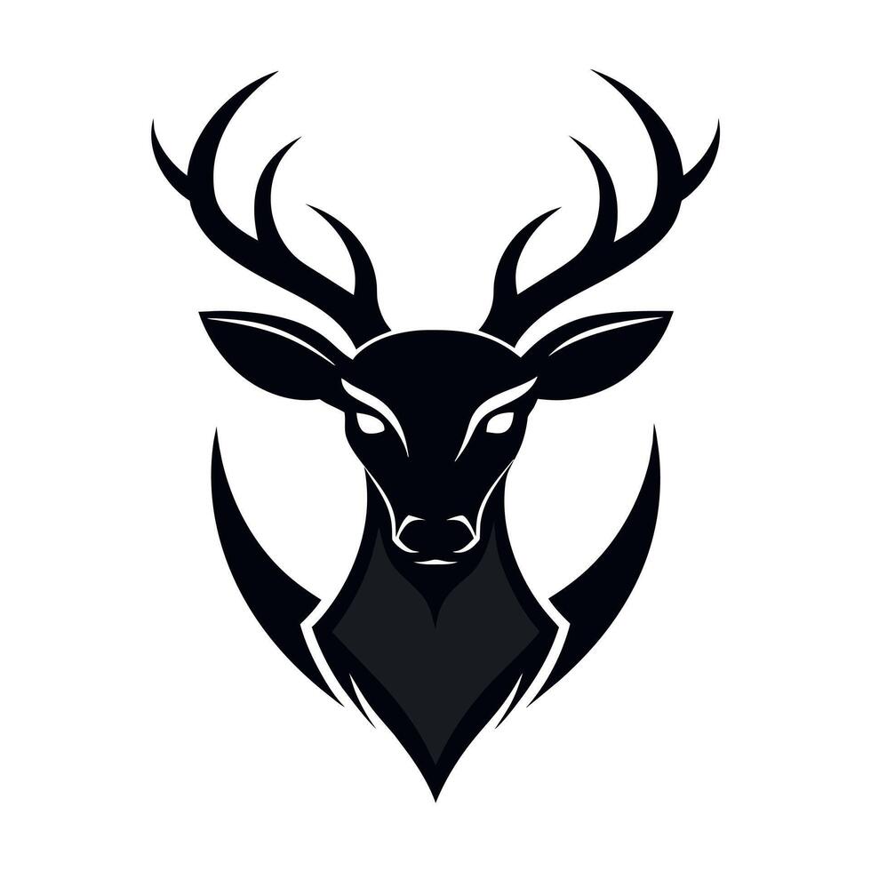 Deer Head Silhouette for a Unique Logo Design vector