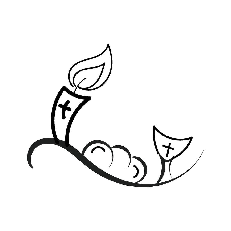 Beautiful Christian art tattoo design for print vector