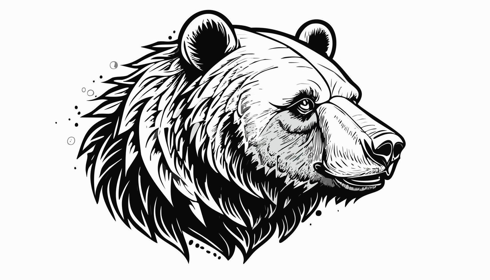 Bear Head Sketch Style - Beast Animal Face Portrait Mammal Fur vector