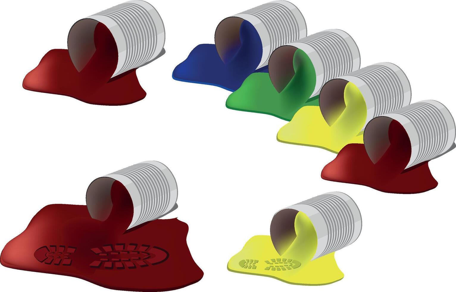 spilled paint can with imprint spilled paint can with imprint vector