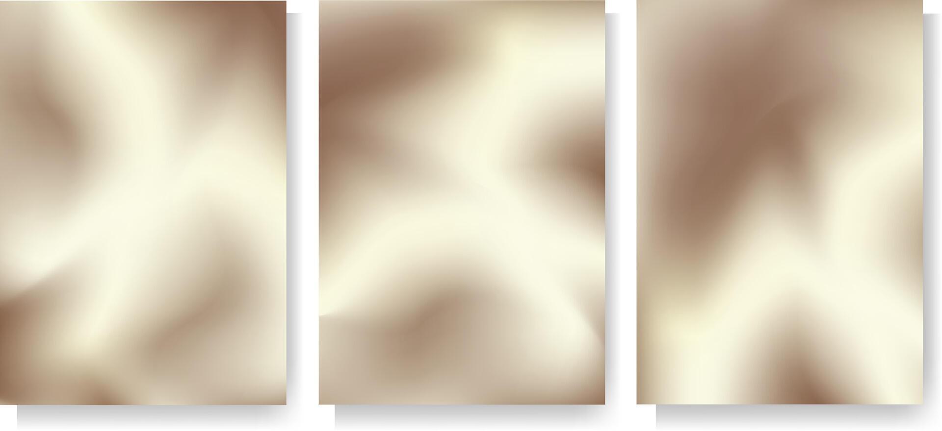 Modern brawn gradient background template set for cover, poster, wallpaper, flyer, web design. Fluid blurred white brawn gradient color backdrop illustration vector