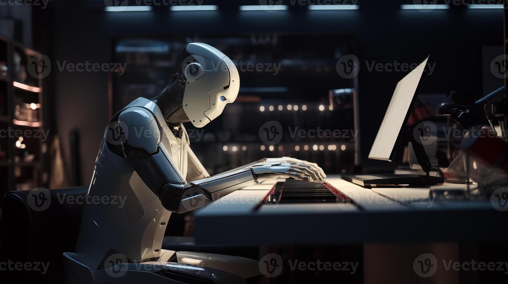 Robot pianist, a symphony of technology and art. photo