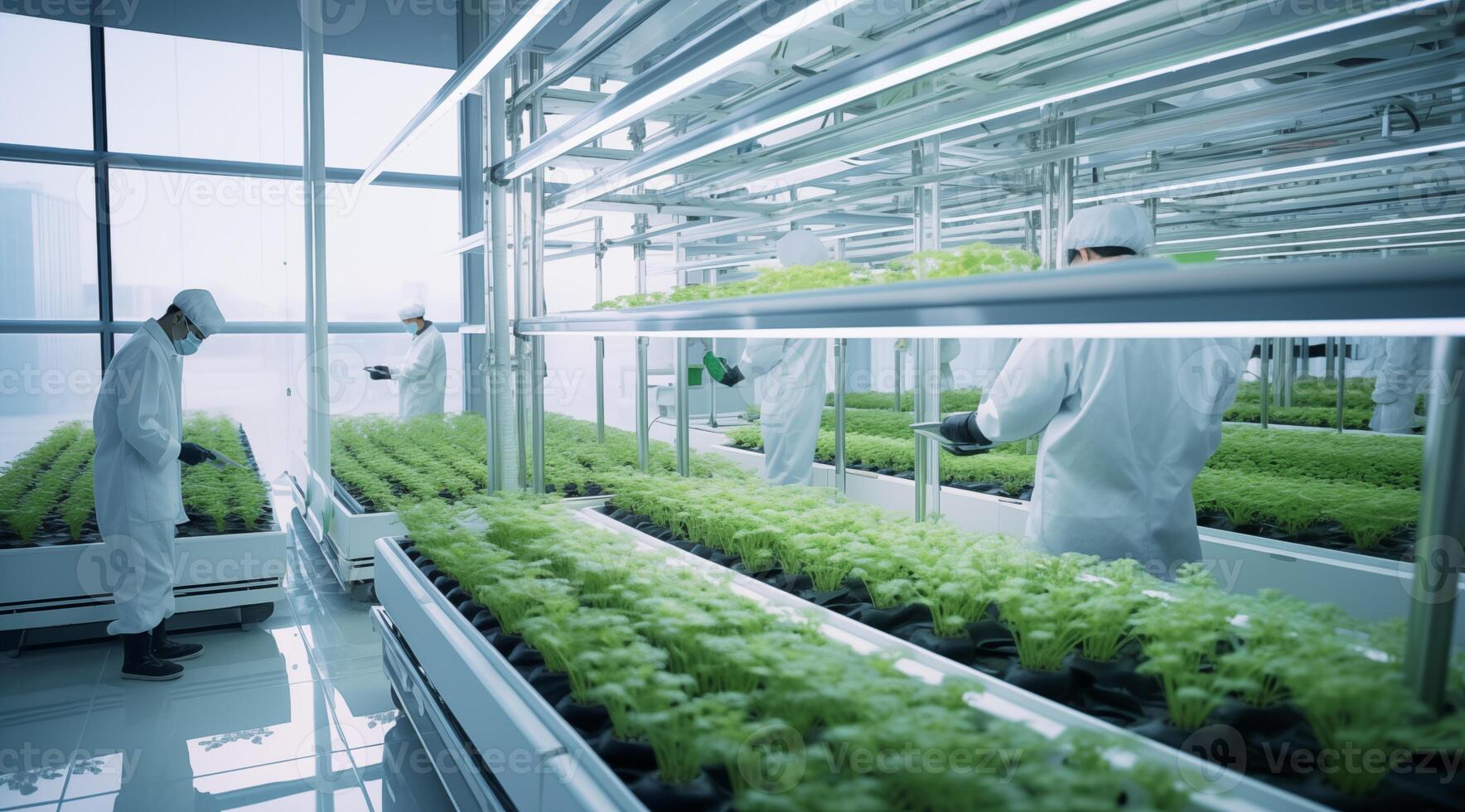 Agriculture advancements seen in high-tech labs focusing on plant health. . photo