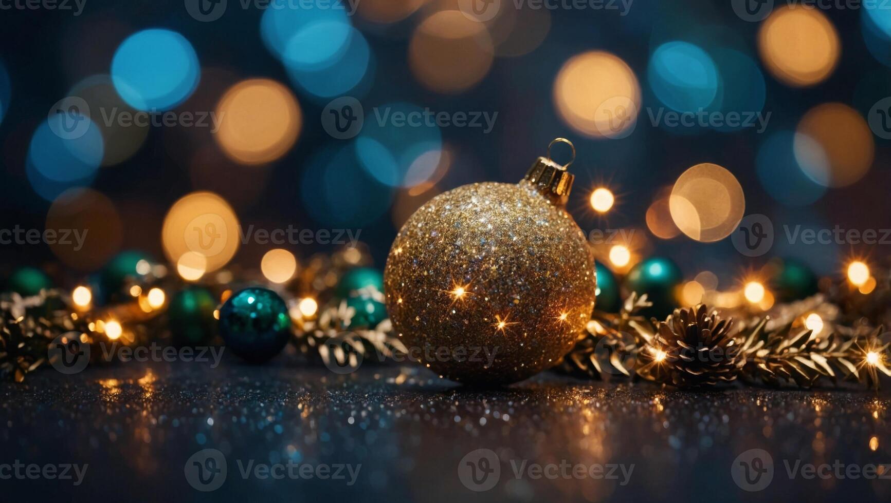 Abstract of Christmas and bokeh light with glitter background, new year celebration, copy space. photo