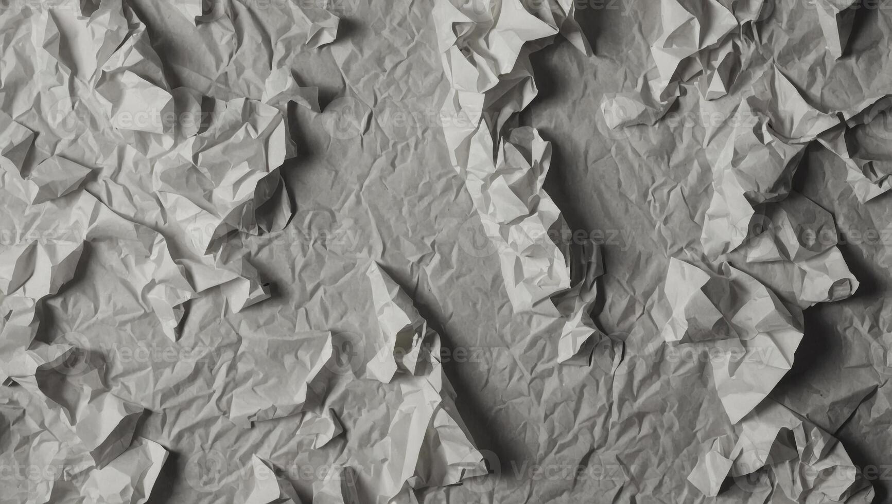 Abstract white crumpled and creased recycle paper texture background. photo