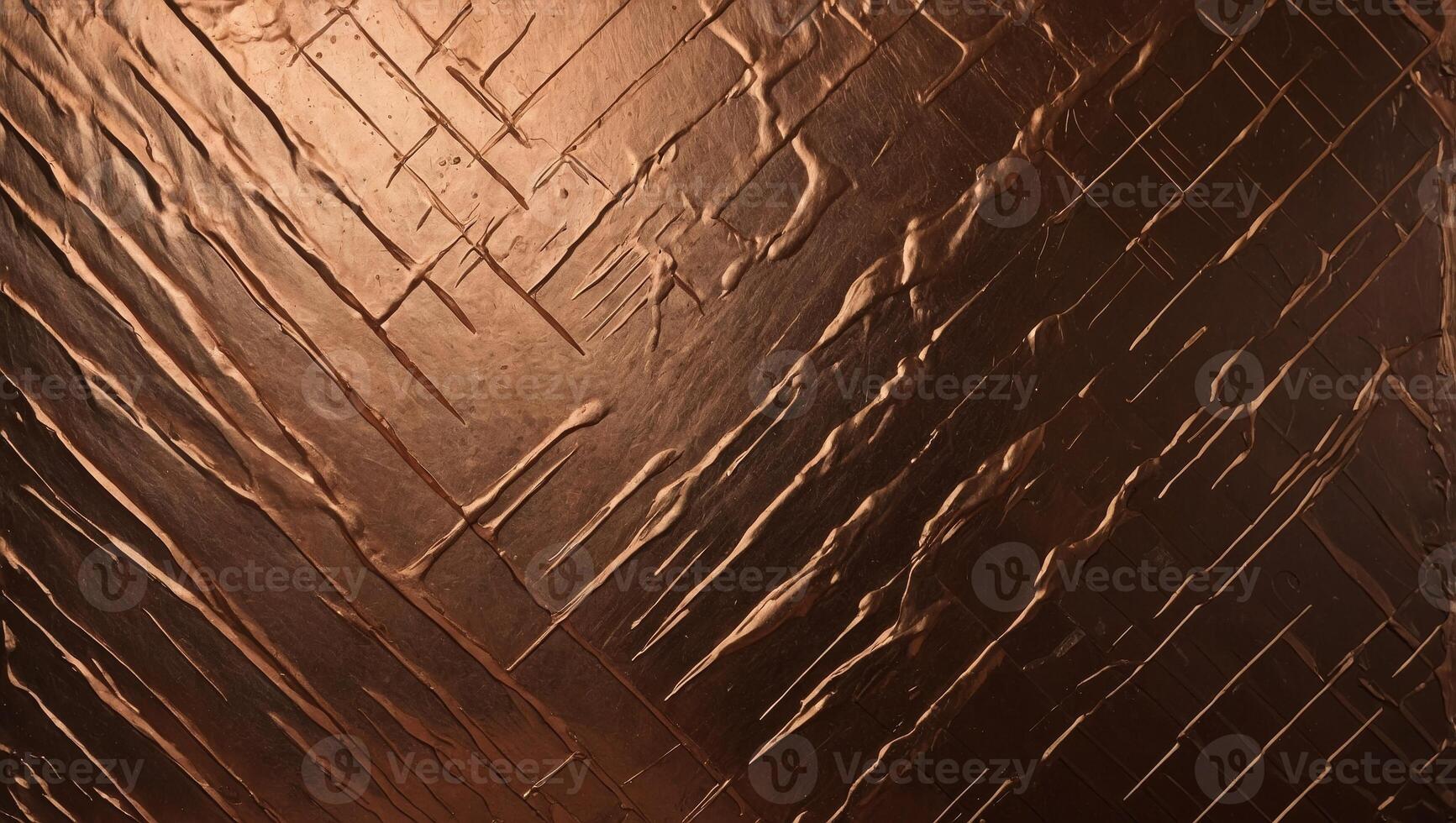 Abstract brushed copper surface metallic texture Retro background for creating text or design. photo