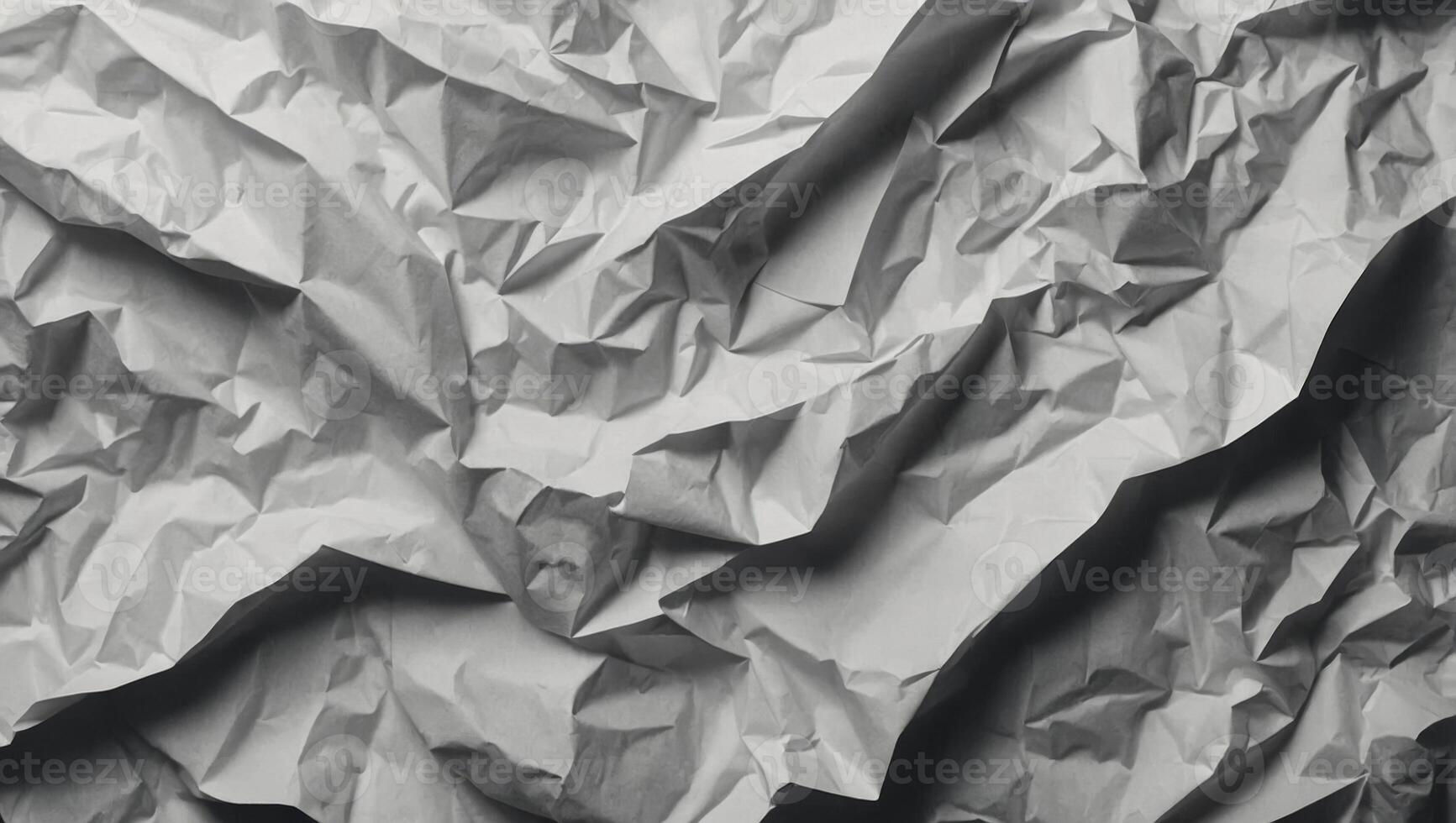Abstract white paper wrinkled or crumpled texture background, top view, flat lay. photo
