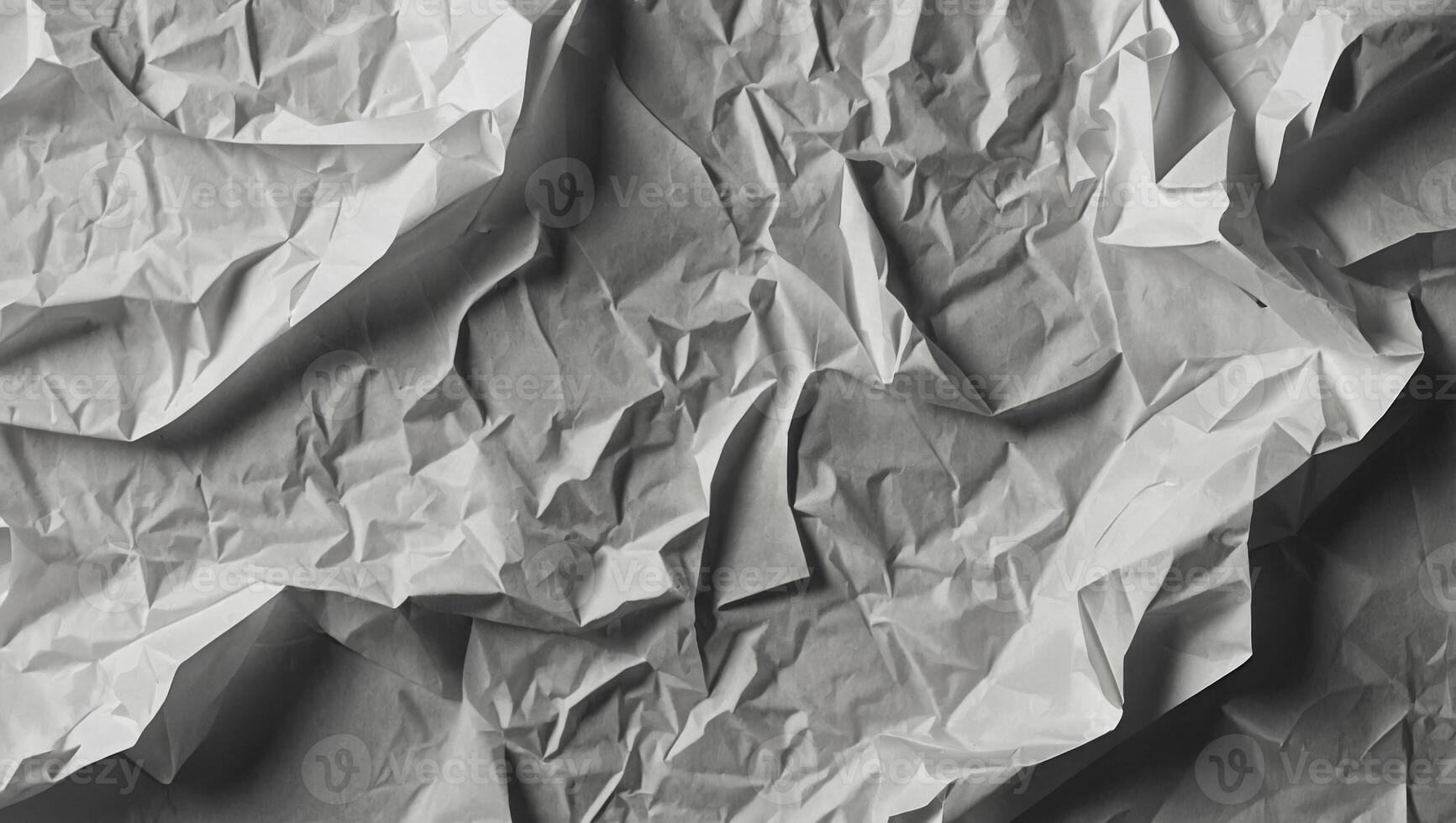 Abstract white paper wrinkled or crumpled texture background, top view, flat lay. photo