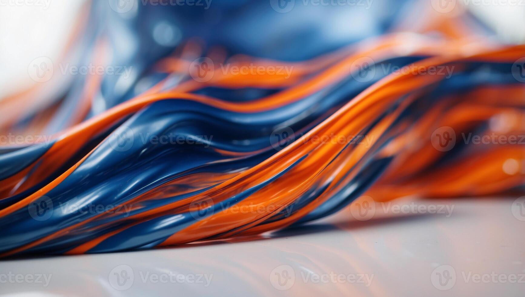 Abstract background with blue and orange smooth lines on white background. photo