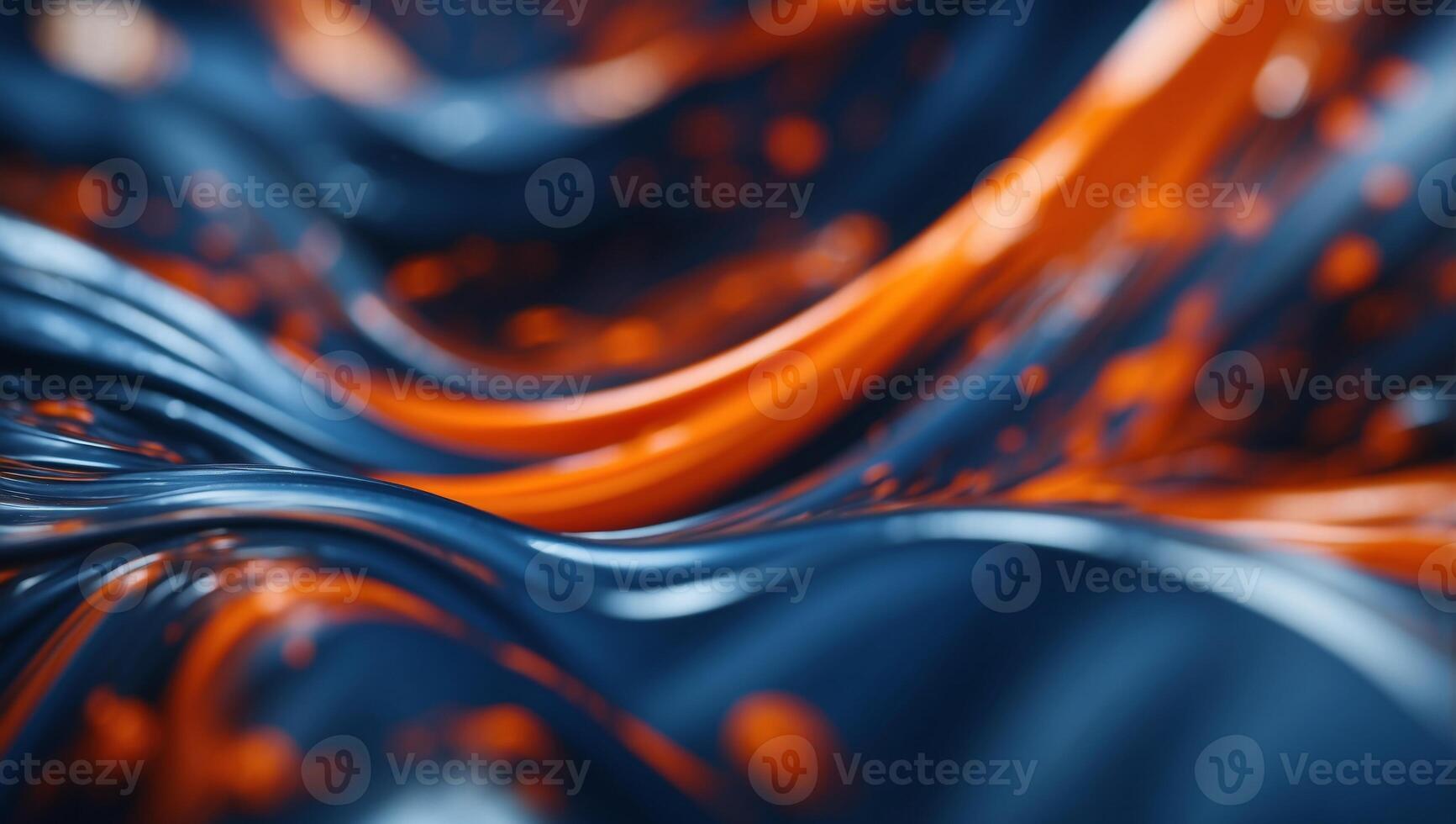 Abstract background with smooth lines in blue and orange colors on white. photo