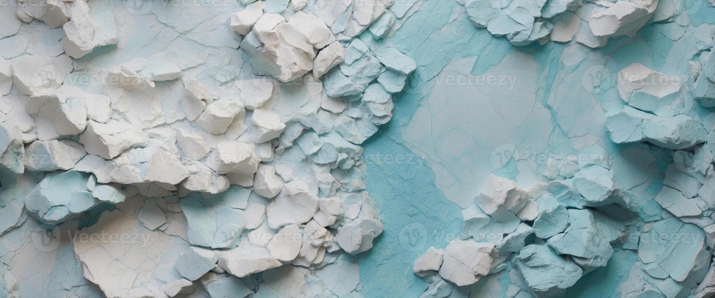 Artistic image of stucco or marble background surface in pastel light blue, white and turquoise colors. photo