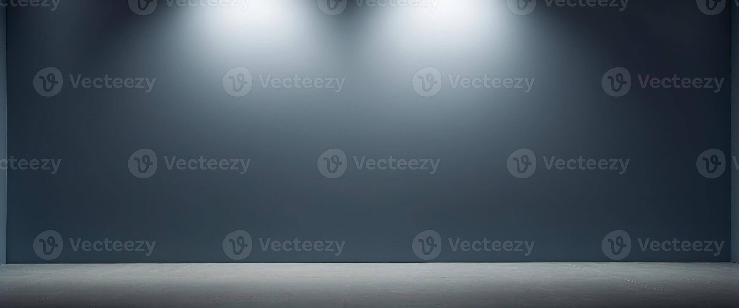 Beautiful gray-blue empty wall with lateral lighting and interesting chiaroscuro Minimalistic background for product presentation. photo
