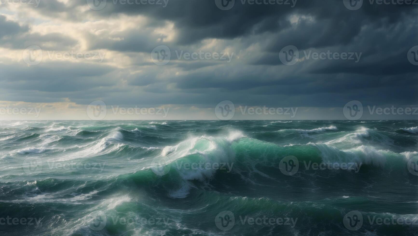 Blurred Stormy Sea A Dynamic D Rendered Ocean Perspective. photo