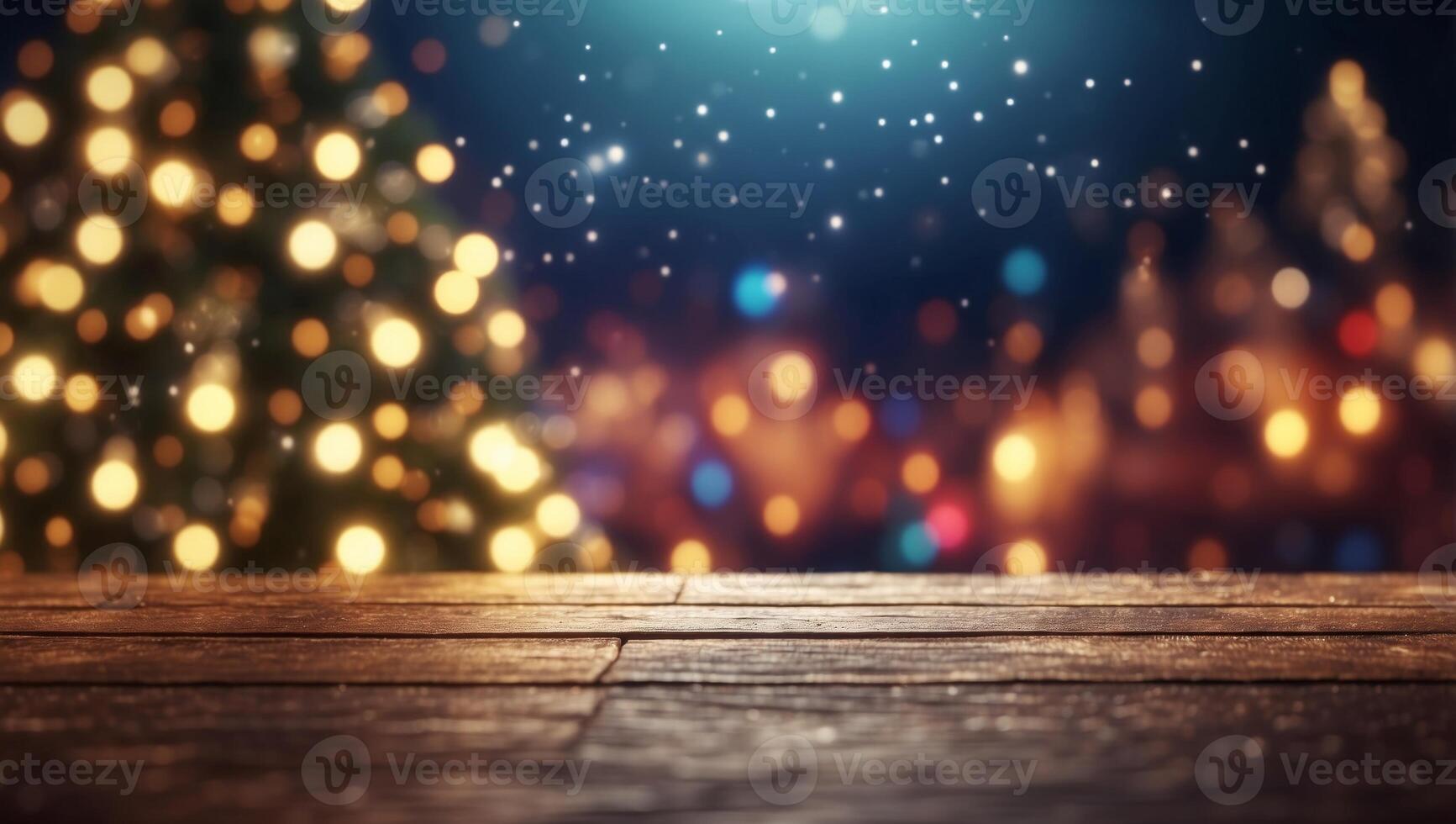 Christmas background with bokeh defocused lights. photo