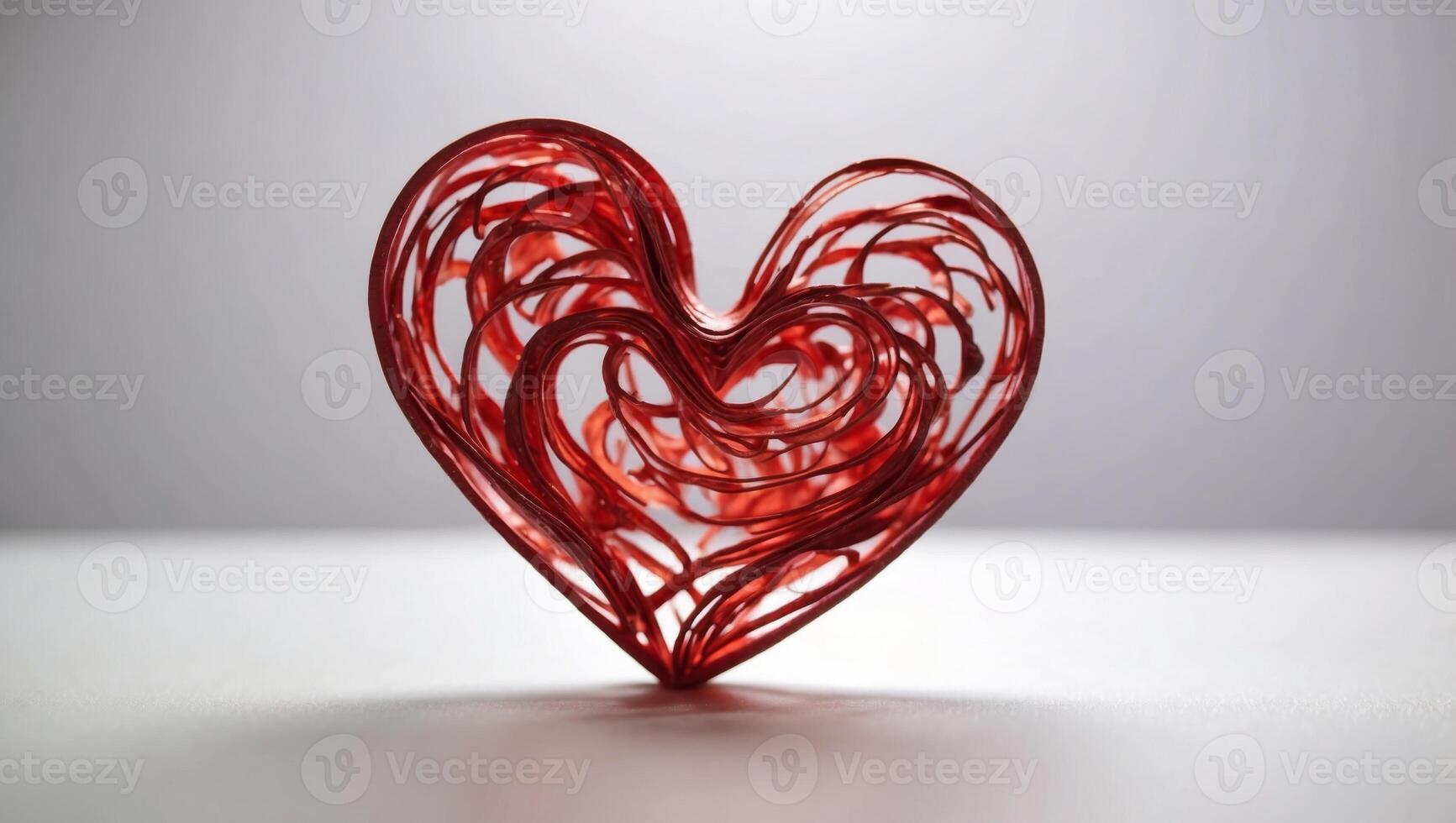 Diecut Heart Expressive Symbol of Love on White Backdrop. photo