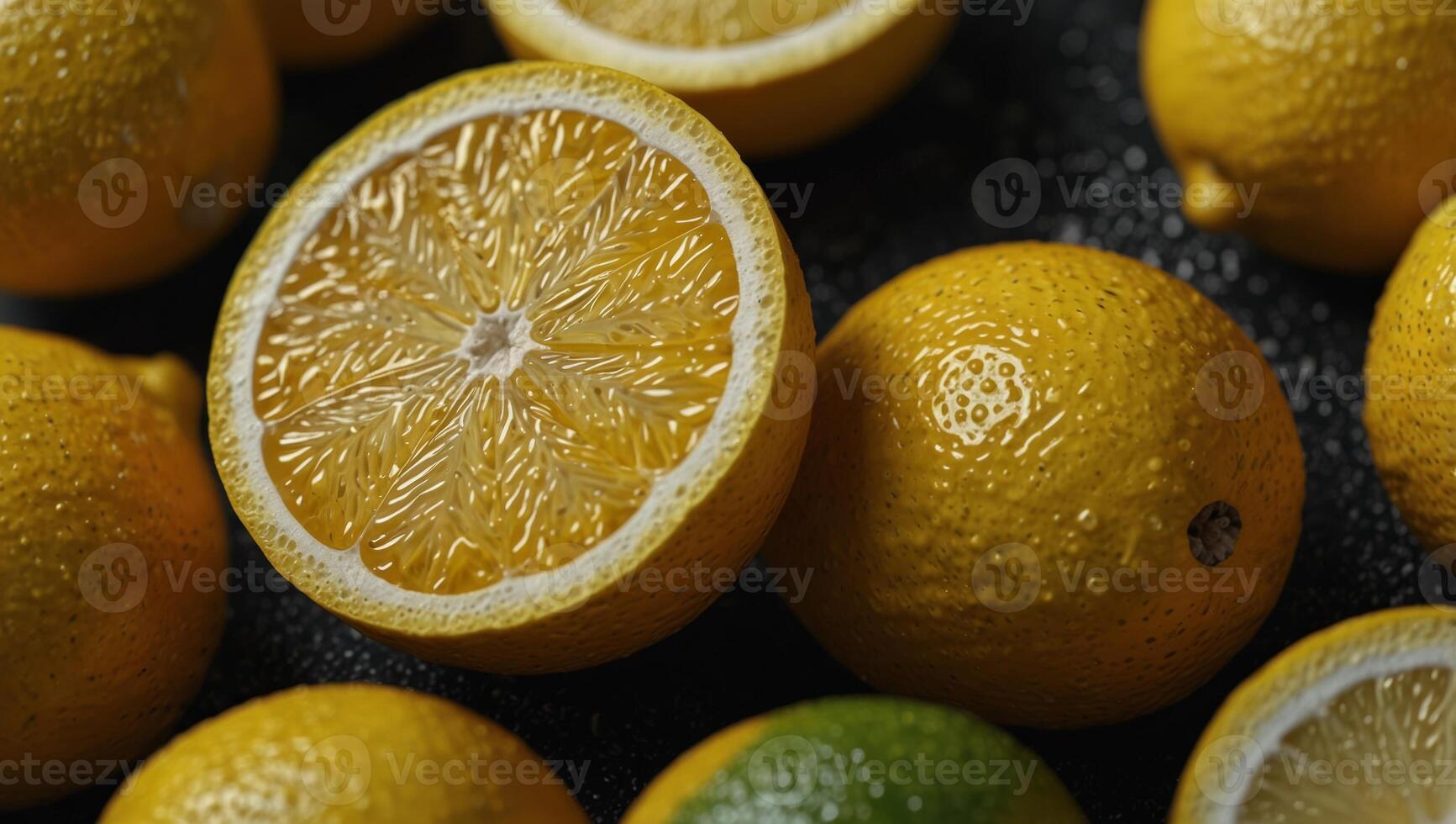 Doodle animation of lemon slice Line drawing of lemon Drawing of cut lemon. photo