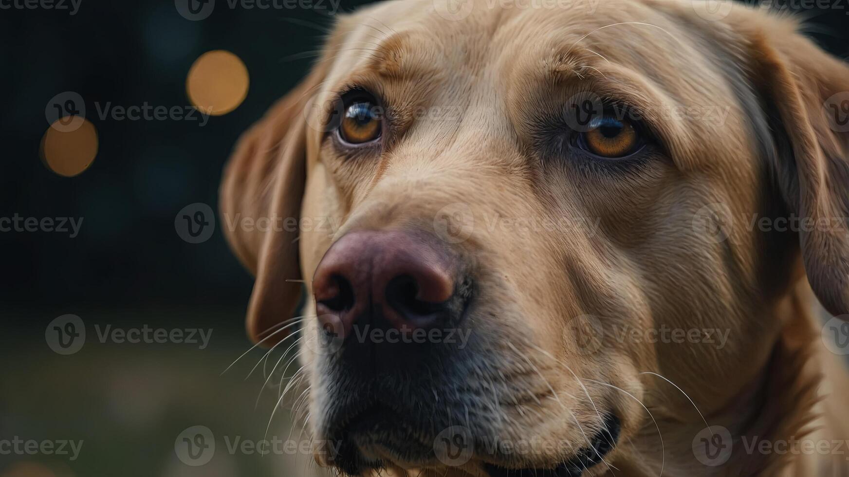 Expressive eyes of a labrador retriever Close-up of a Labrador Retriever's face with soulful eyes, capturing the essence of canine emotion and loyalty. photo