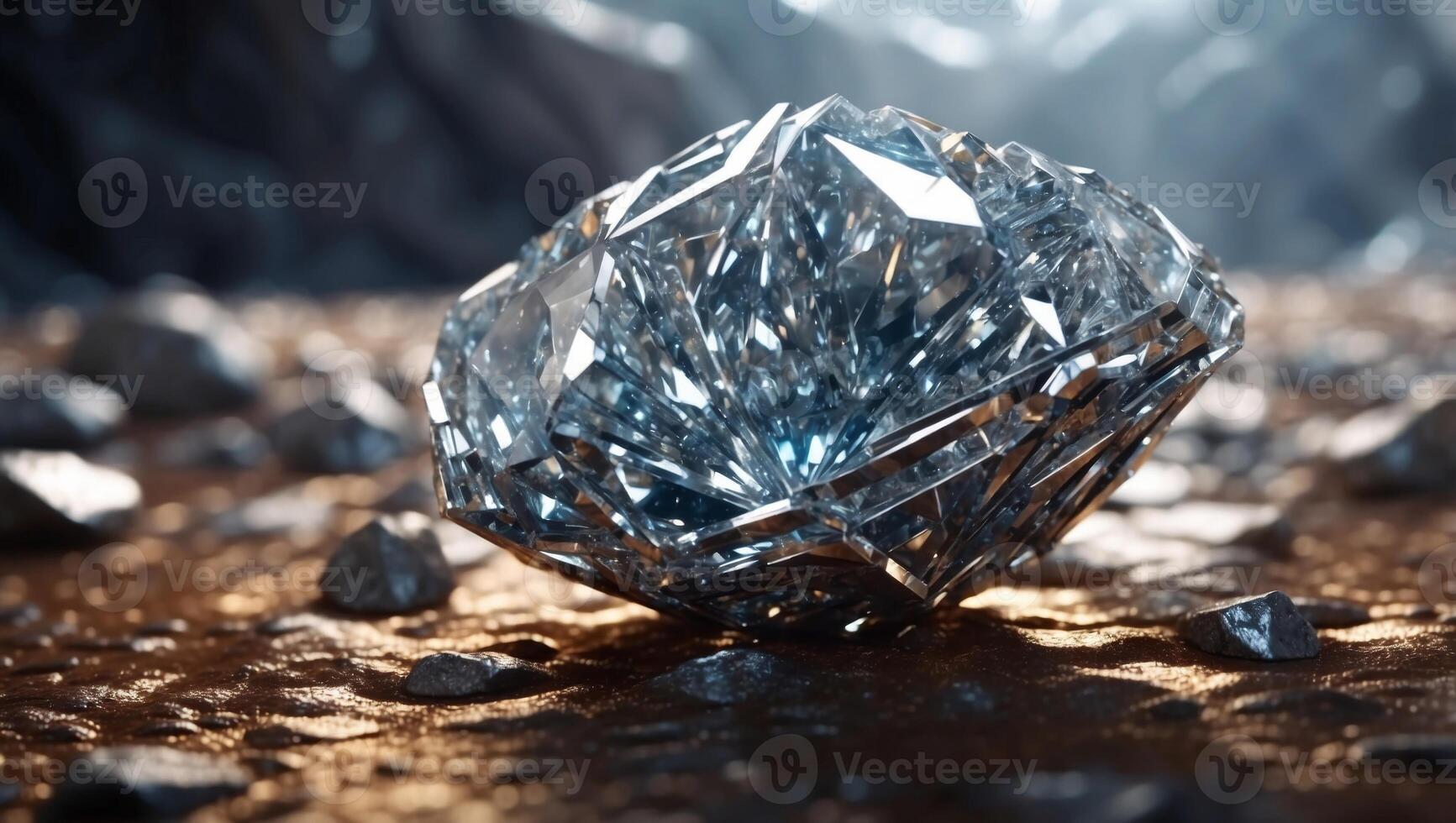 Futuristic Diamond Mine with Automated Drills and Robotic Gem Extraction. photo