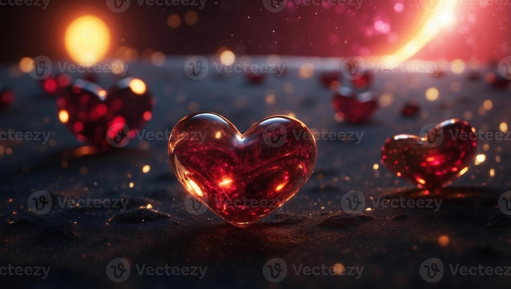 Hearts Orbiting a Central Sun A Vibrant D Space Opera Poster. photo