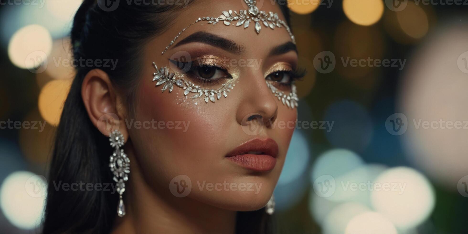 Honduran Beauty in Professional Makeup A Dazzling Showcase of Decorative Cosmetics. photo