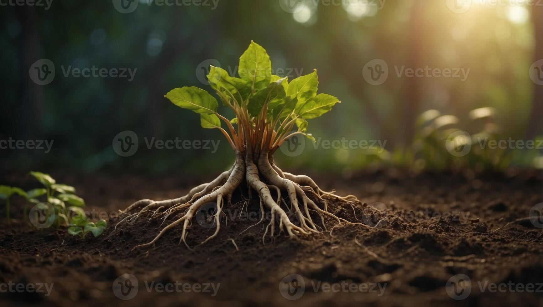 Illuminating Plant Roots Journey into Soils A and B Horizons A D Rendered. photo