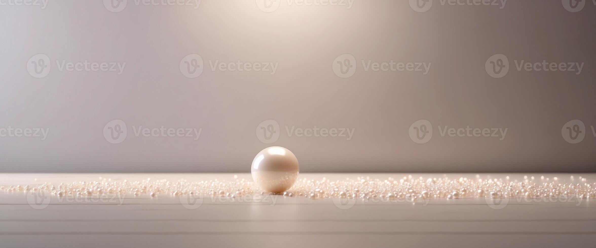 Minimalistic simple light pearl background for product presentation Incident light from the window on the wall and floor. photo