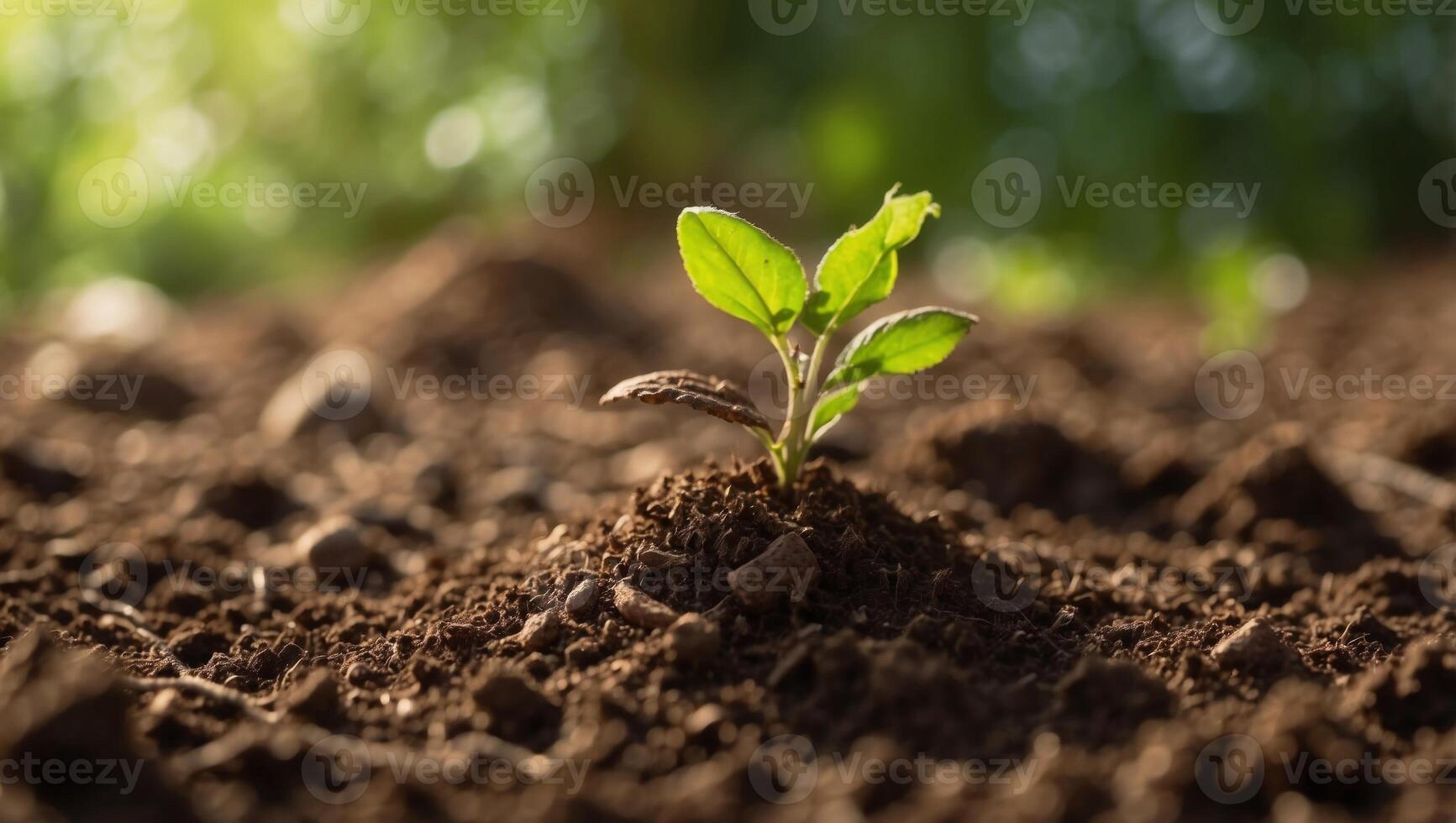 Nurturing Soil Textures A Closeup of Rich Organic Material in Harmony with Natural Lighting. photo