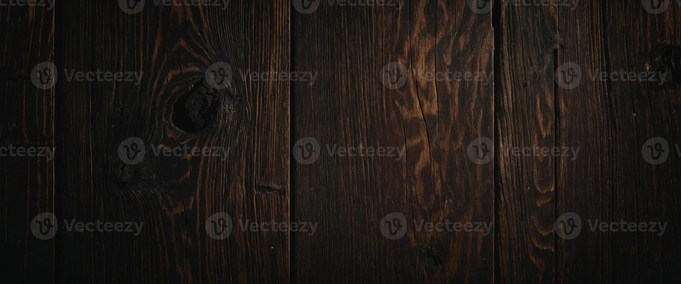 Old grunge rustic dark scratched wood texture background Text space, empty template. photo