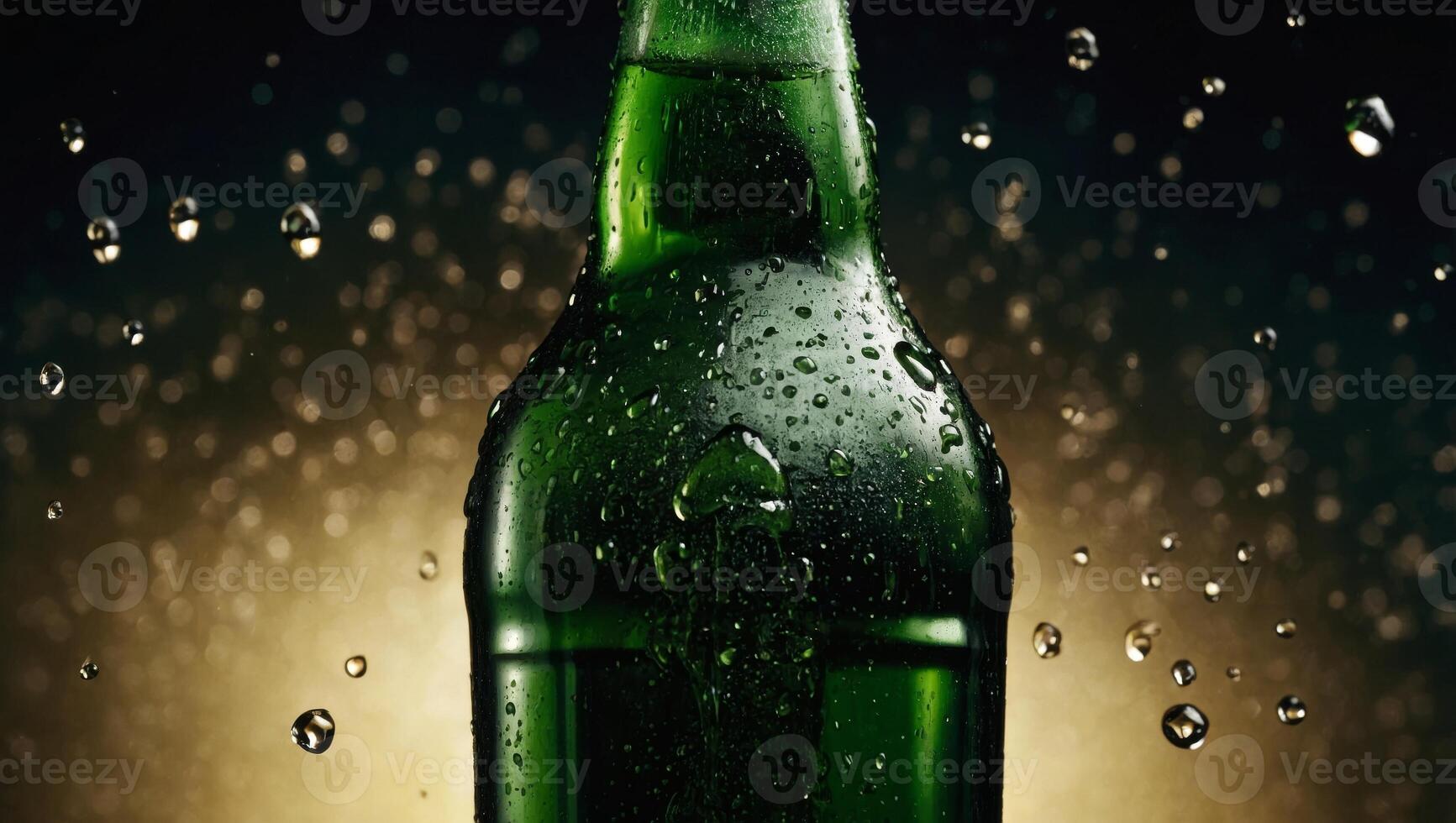 Texture water drops on the bottle of beer Drops background for backgrounds content for texts. photo