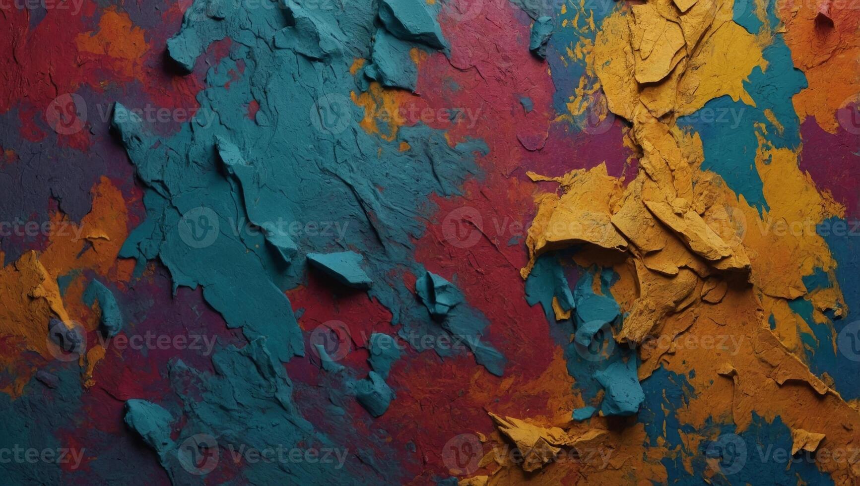 Abstract multicolored stucco texture background on canvas. photo