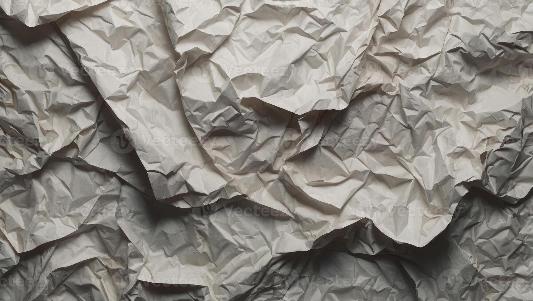 Abstract white crumpled and creased recycle paper texture background. photo