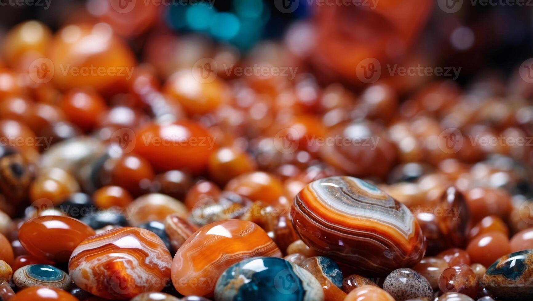 CloseUp Focus on Vibrant Striped Agate A Luxurious Display of Color and Texture. photo