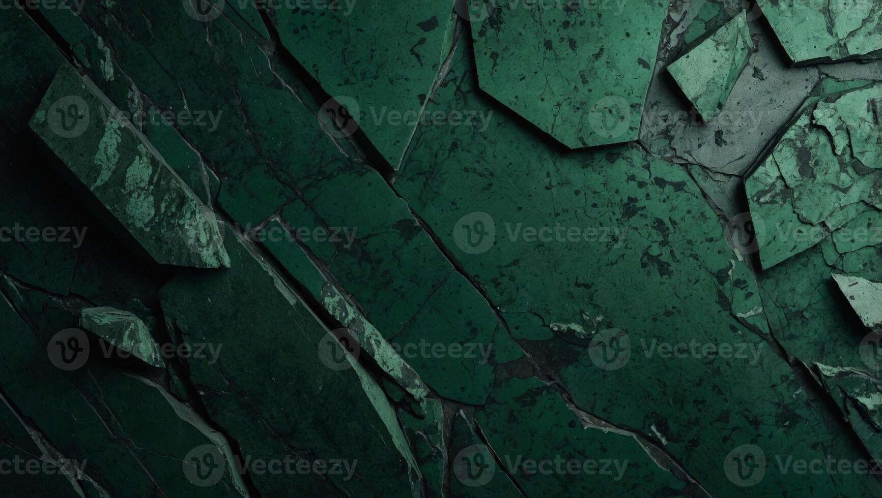 Dark abstract green stone concrete paper texture background panorama banner long, with space for text. photo
