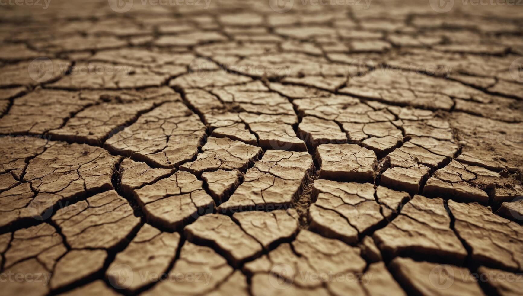 Dry cracked earth or clay desert background texture Global worming effect. photo