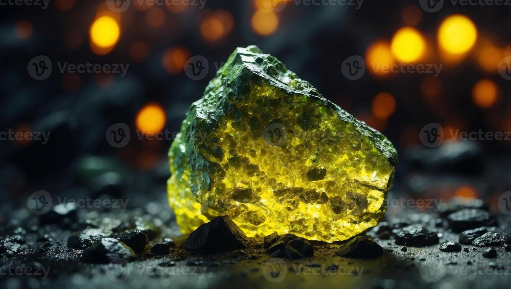 Radioactive Uranium Ore A Glimpse into the Power of Atomic Energy. photo