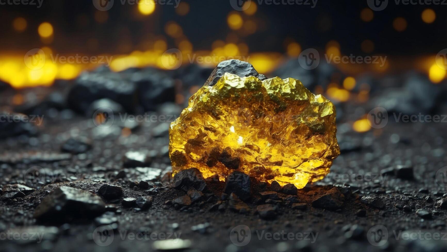 Radioactive Uranium Ore A Glimpse into the Power of Atomic Energy. photo