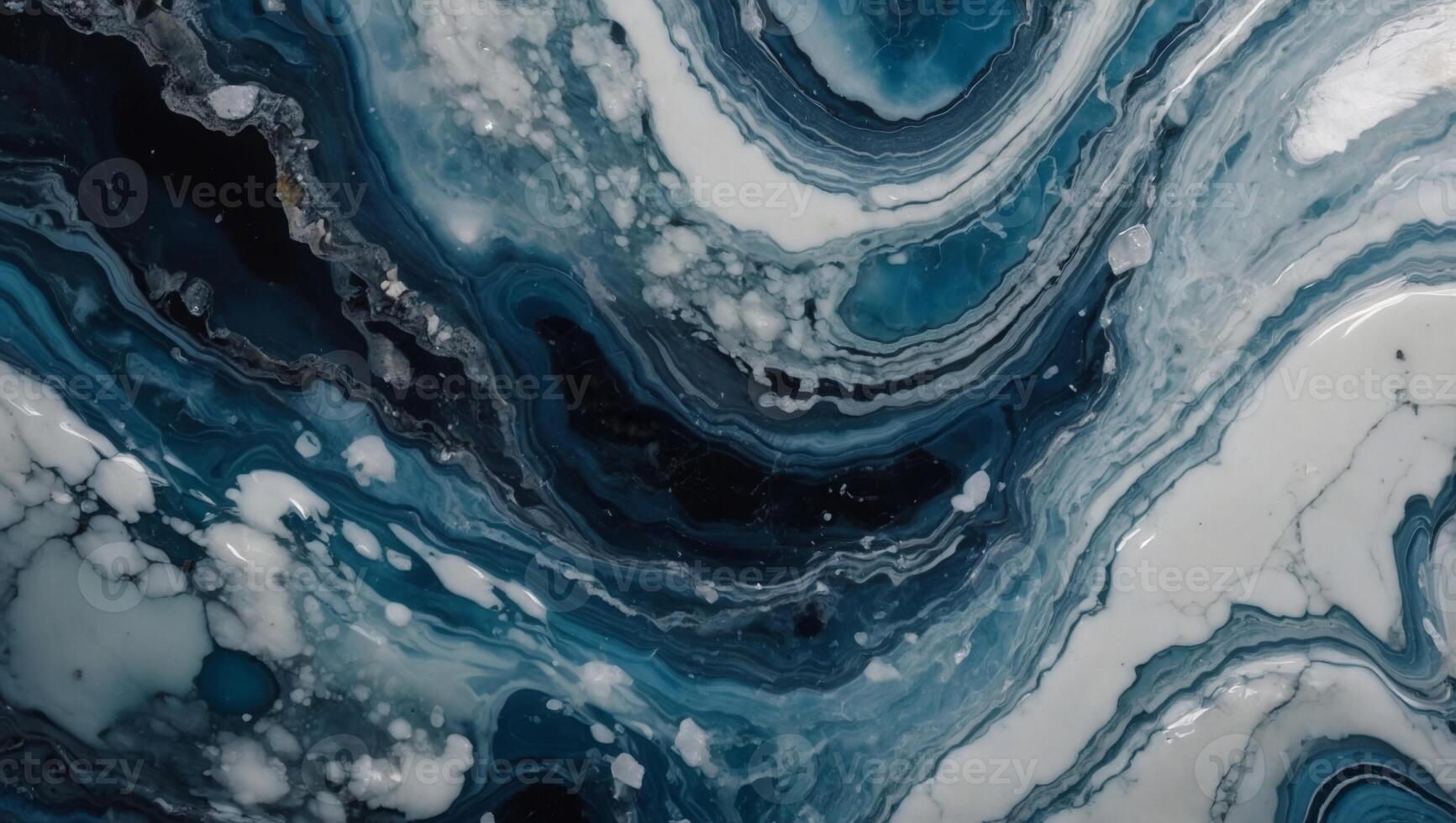 Random Part Onyx Blue Crystal Marble Texture with White Colors Waves, Polished Quartz Stone Background. photo