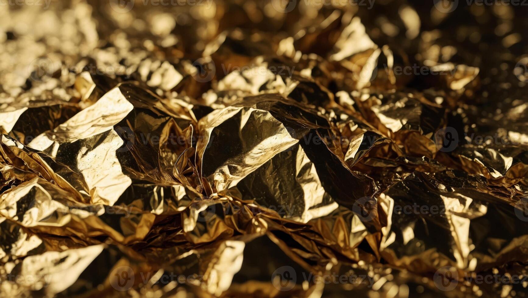 gold foil background with shiny crumpled surface for texture background. photo