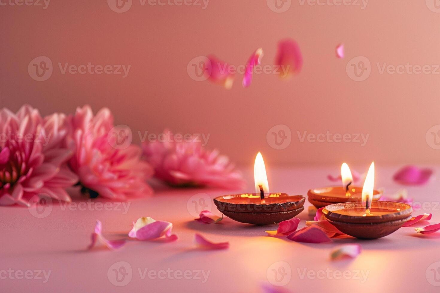 Beautiful greeting card with bright holiday composition for happy and celebrate Diwali photo