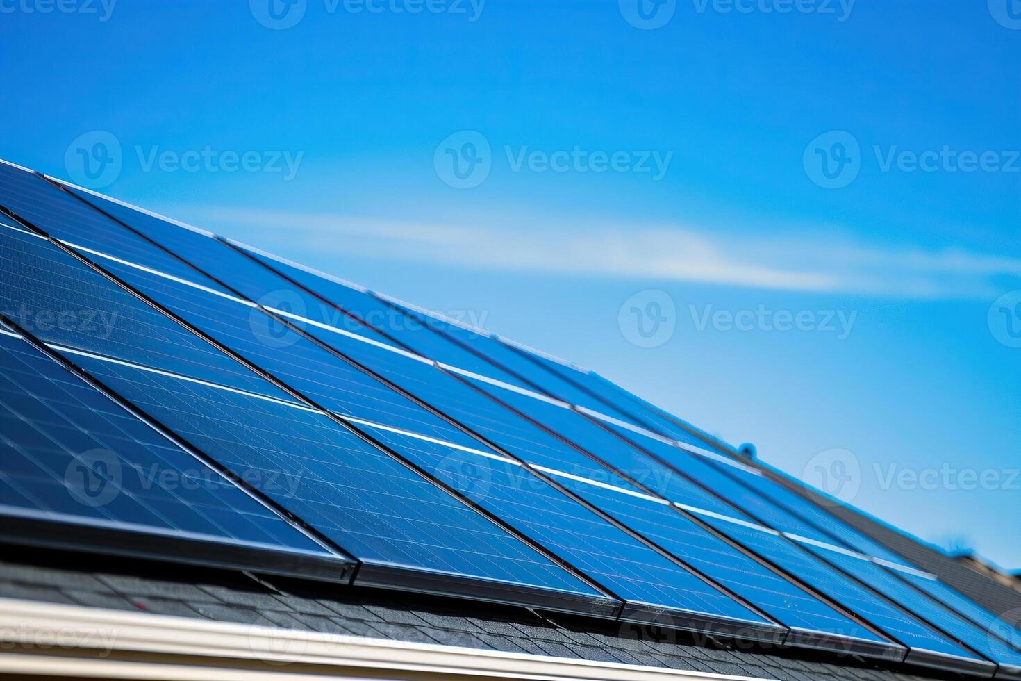 Solar cell panels in a photovoltaic power plant, eco renewable power photo