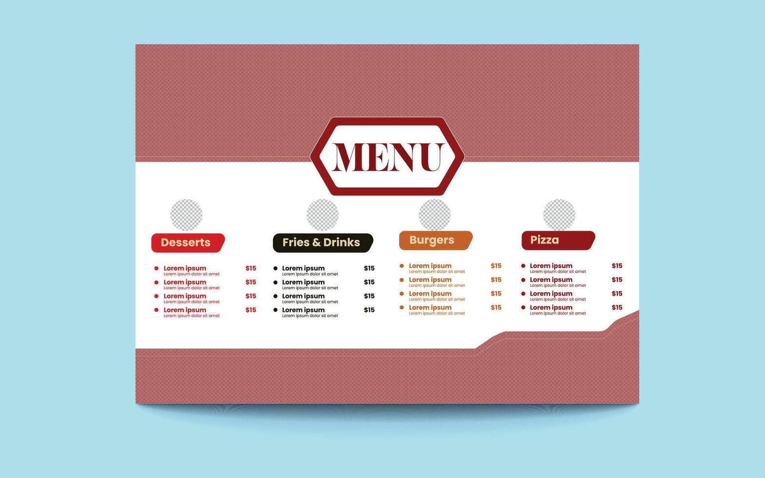 Flavors with Finesse Menu Card vector