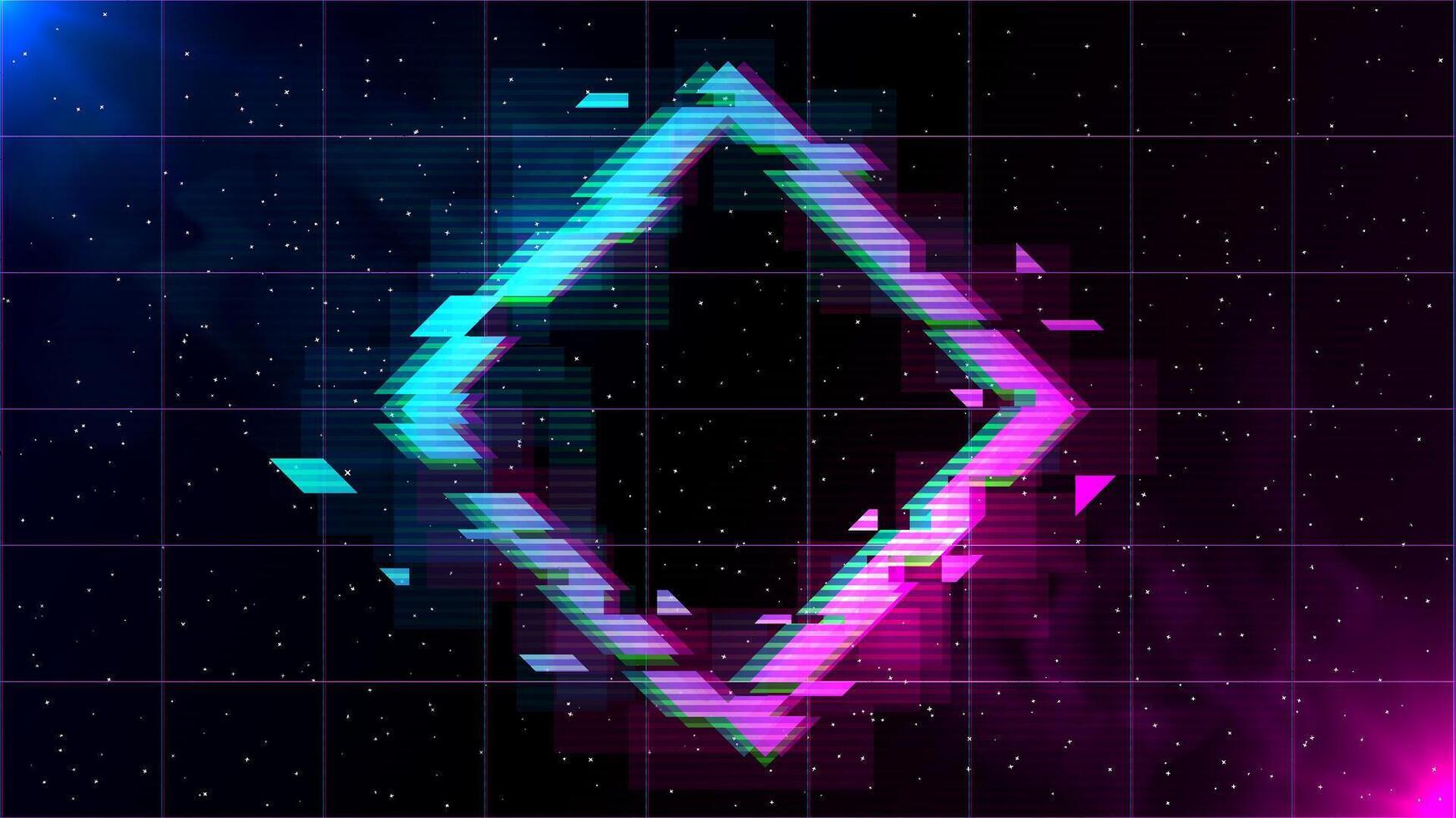 Retrowave Glitch Rhombus vector