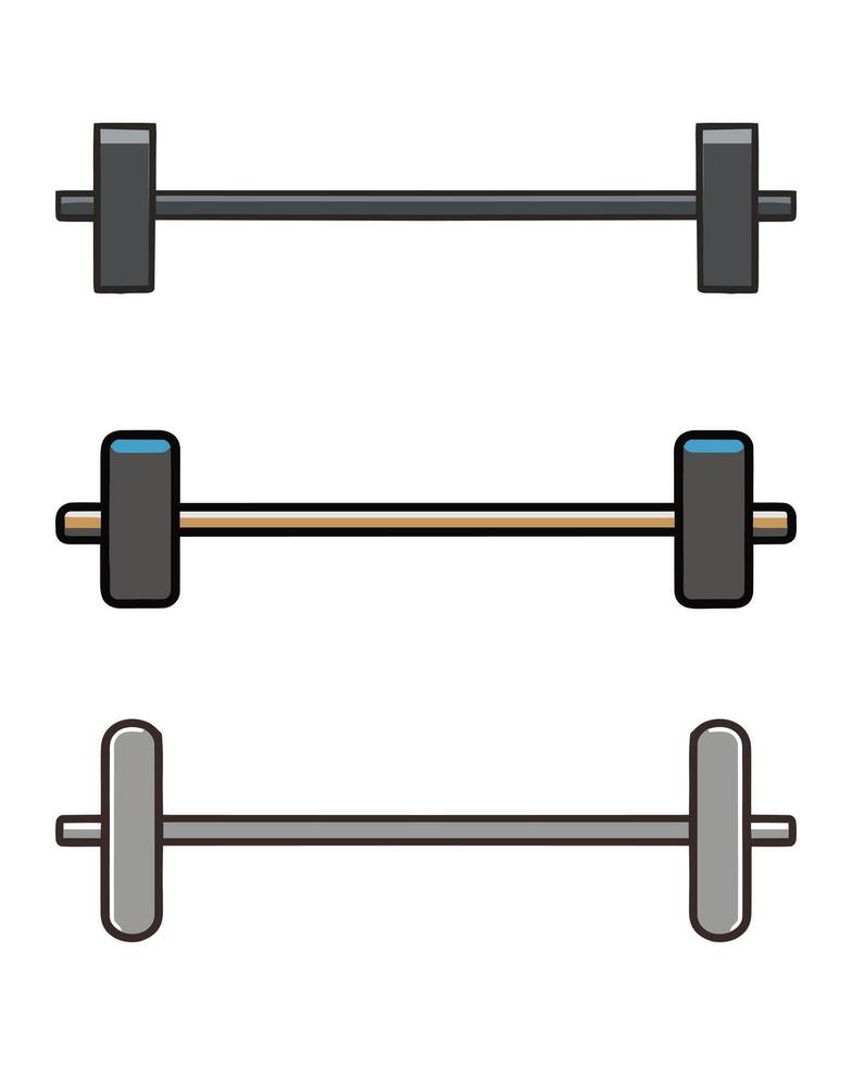 Collection of flat illustration gym pull up bar isolated on white background vector